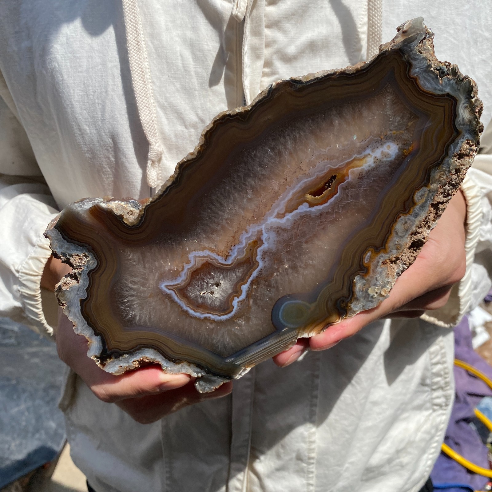 1440G Natural agate Agate Geode Slab/Slice quartz crystal mineral specimen Reiki