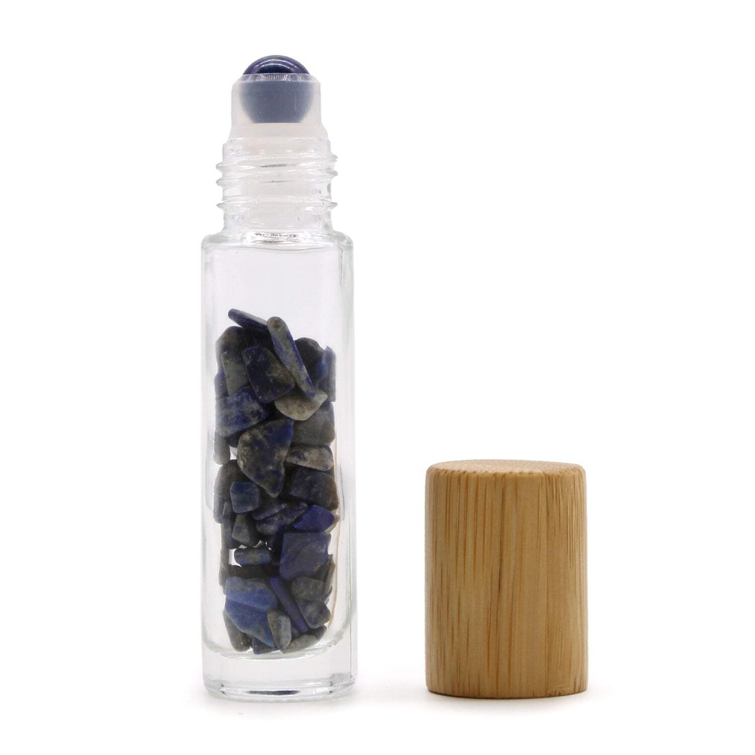 1x Sodalite Gemstone Essential Oil Roller Bottle with Wooden Cap Aromatherapy
