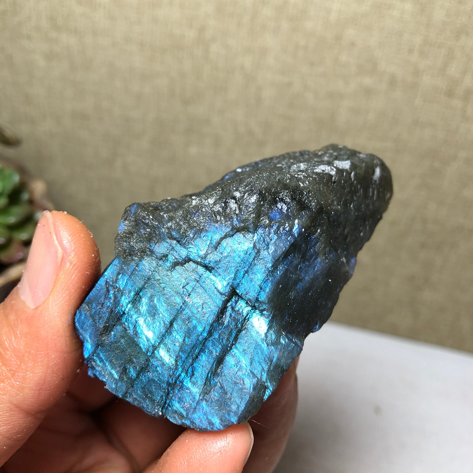 61mm Natural Labradorite Crystal gemstone rough original Specimen 79g A4228