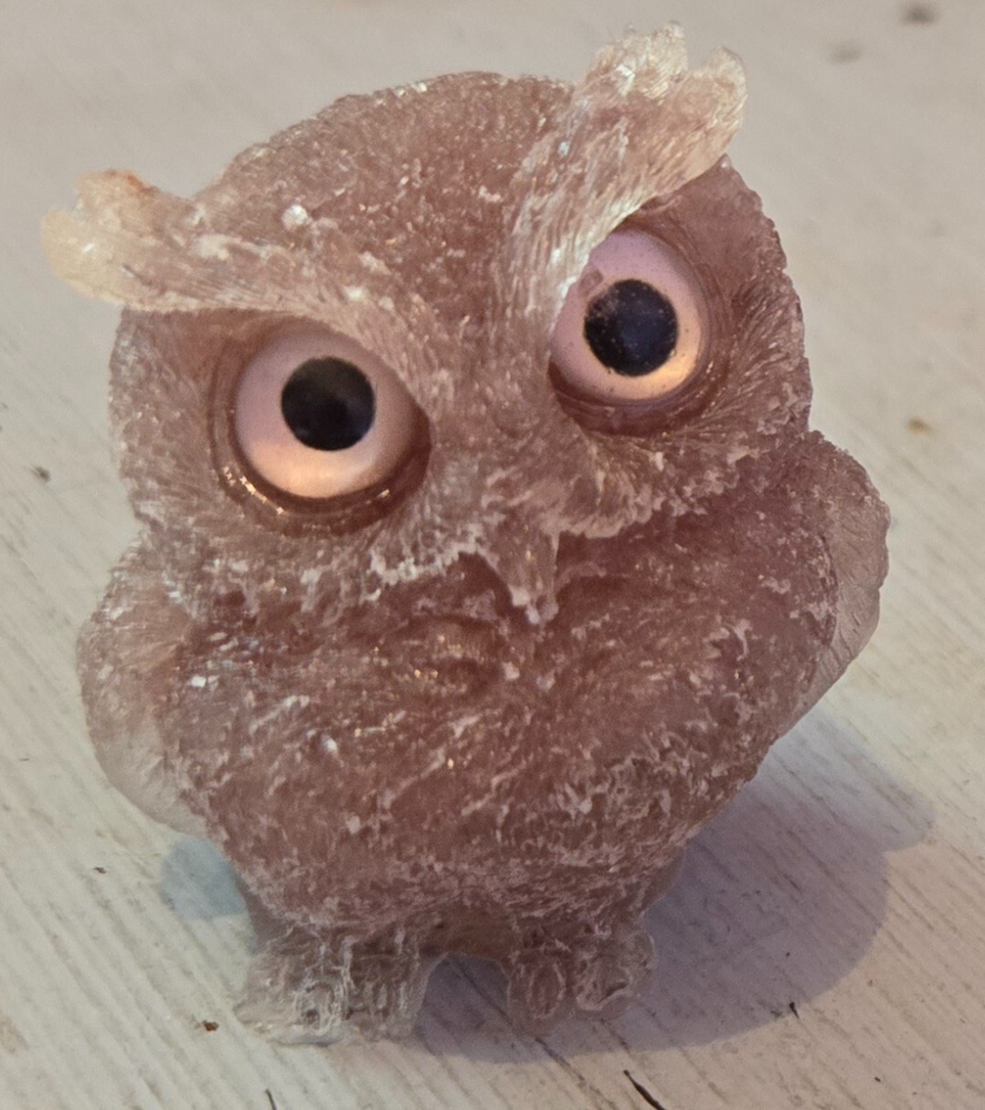 Owl Statue Sculpture Stone Carved Animals Figurine Crystal Ornament Home Decor