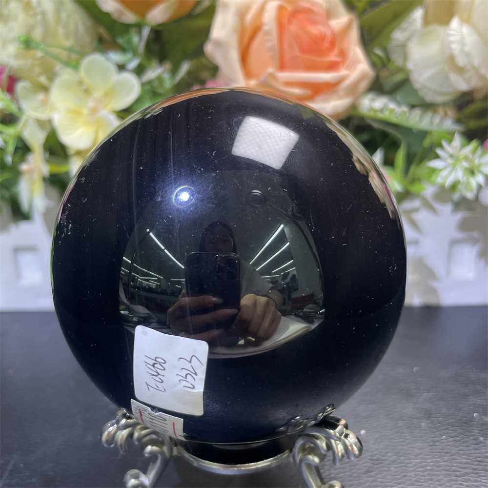 2LB 3.5″ Natural Rainbow Obsidian Sphere Ball Carved Crystal Quartz Decor Reiki