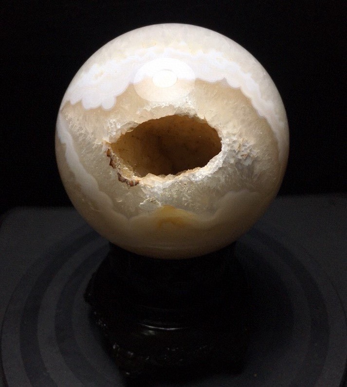 Natural Agate Geode Crystal Sphere, Wealth Housewarming Mineral Specimen Decor
