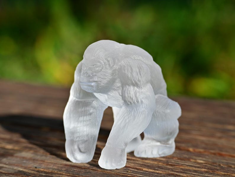 2.6”Natural carved mixed material Gorilla Reiki decor figurine healing gift 1pc