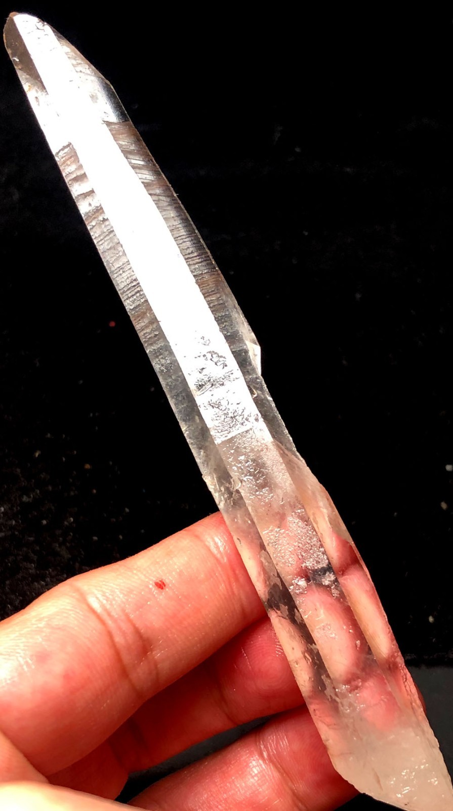 52g 136mm Himalaya energy Singing Lemurian Quartz Lemuria Crystal Point t473