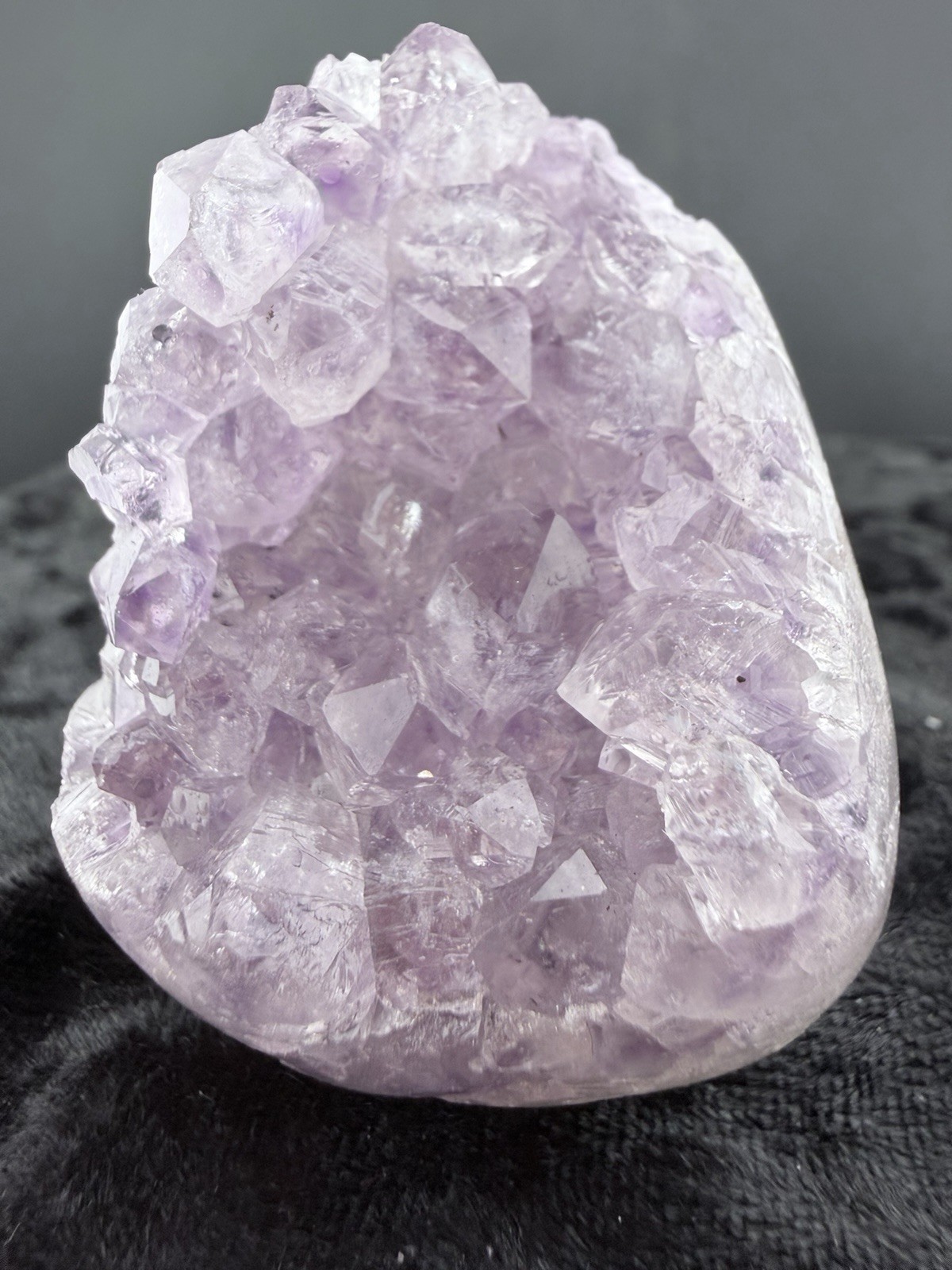 Amethyst Crystals in Polished, Cut Base Lava Vug, from Uruguay 144 g.
