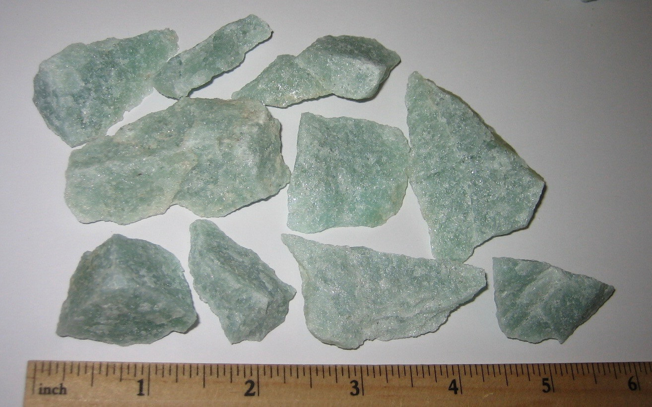 10 NATURAL ROUGH 0.8″-2″ GREEN AVENTURINE QUARTZ STONE MINERALS GREECE 113.8g *1