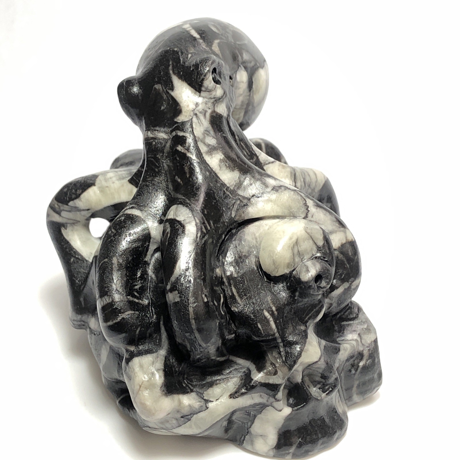 Octopus fine hand-carved natural shell stone crystal quartz mineral specimens.
