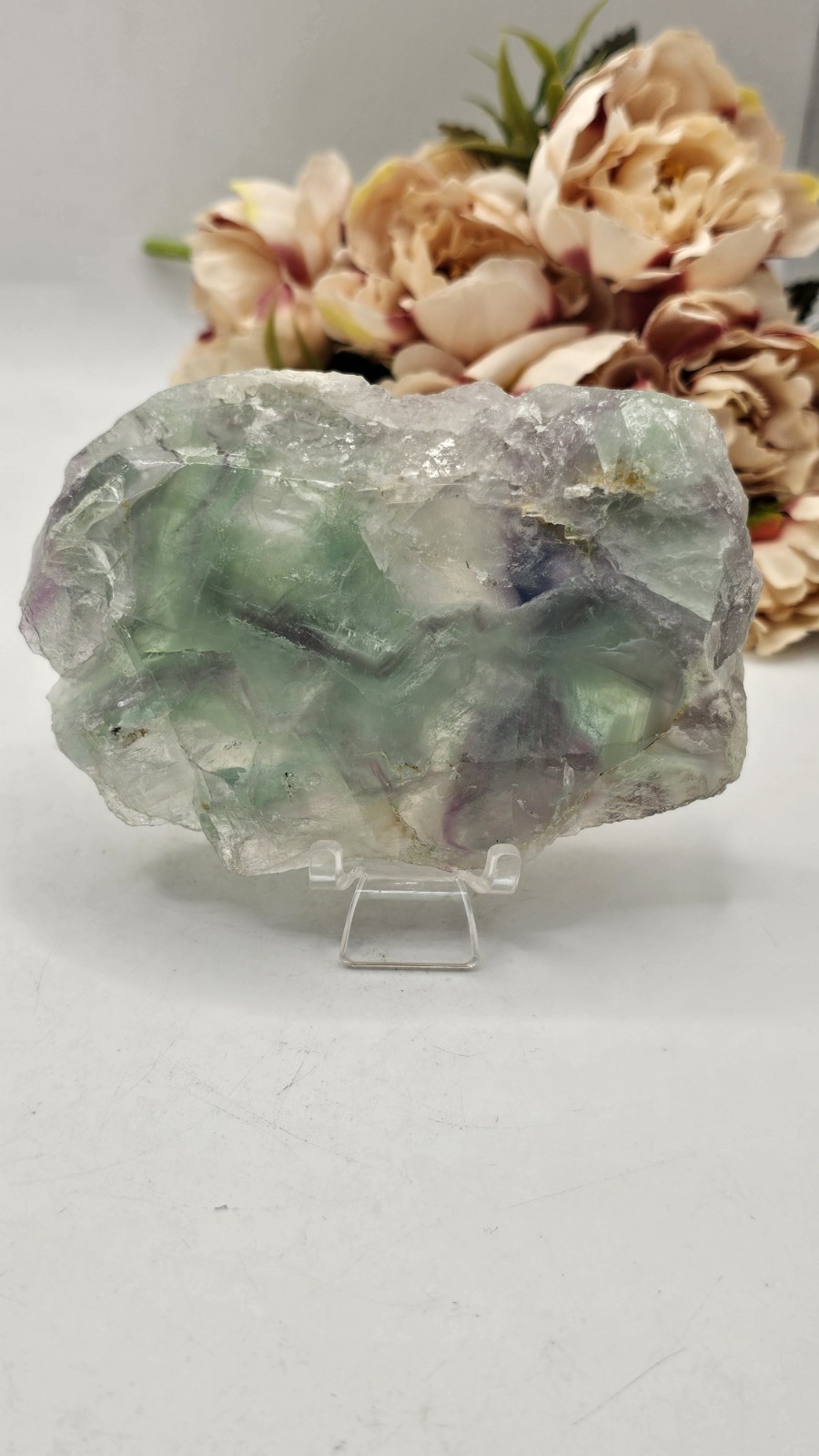 ✨️SALE✨️ Rainbow Fluorite Crystal Slice Slab Raw Rough 262g 11cm Purple Green