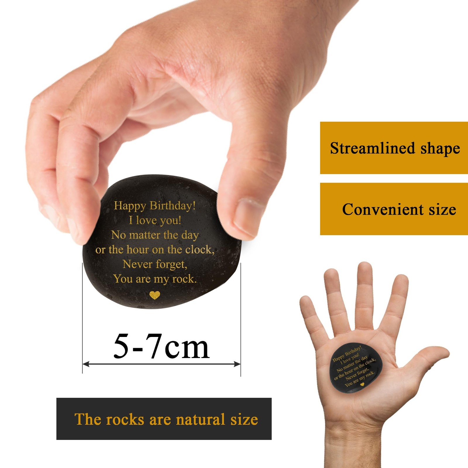 Decorative Stones Birthday Present Engraved Husband Gift From Wife Men Rock