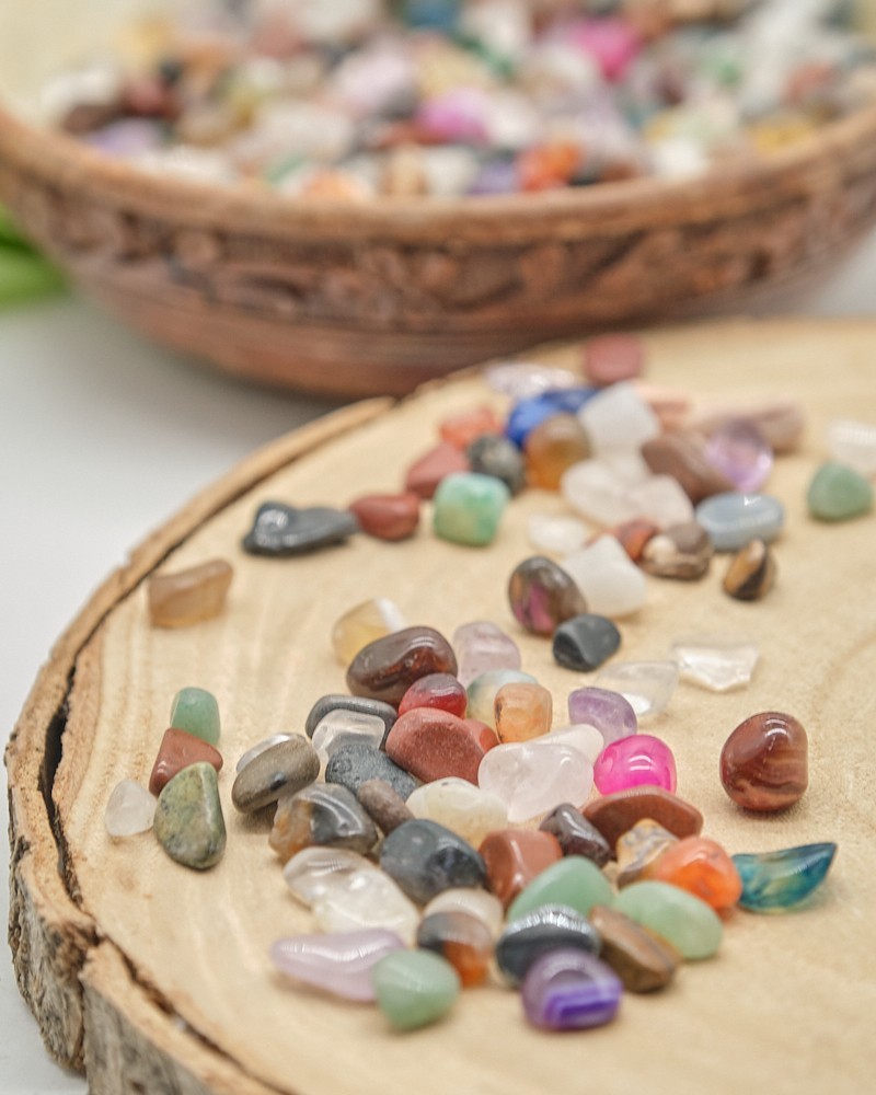 Small Mixed Brazillian Gemstone Crystal Chips Mini Nuggets Beads NO HOLE 5-10mm