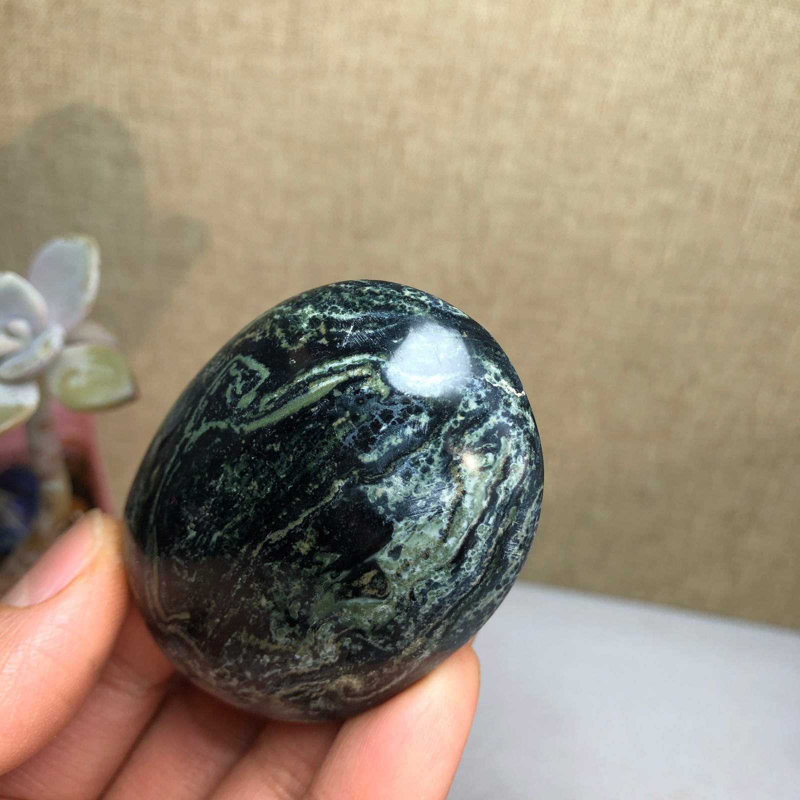 Top Natural Green Kambaba jasper quartz crystal Specimen healing 69g A2596