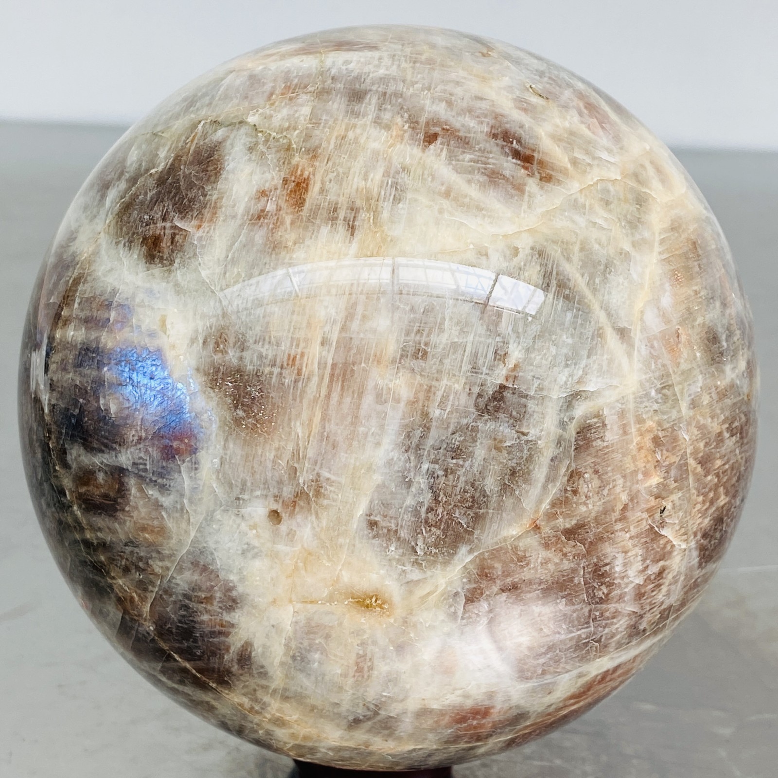 Natural Gray moonstone sphere quartz Crystal ball Healing 2920G (6.43LB)