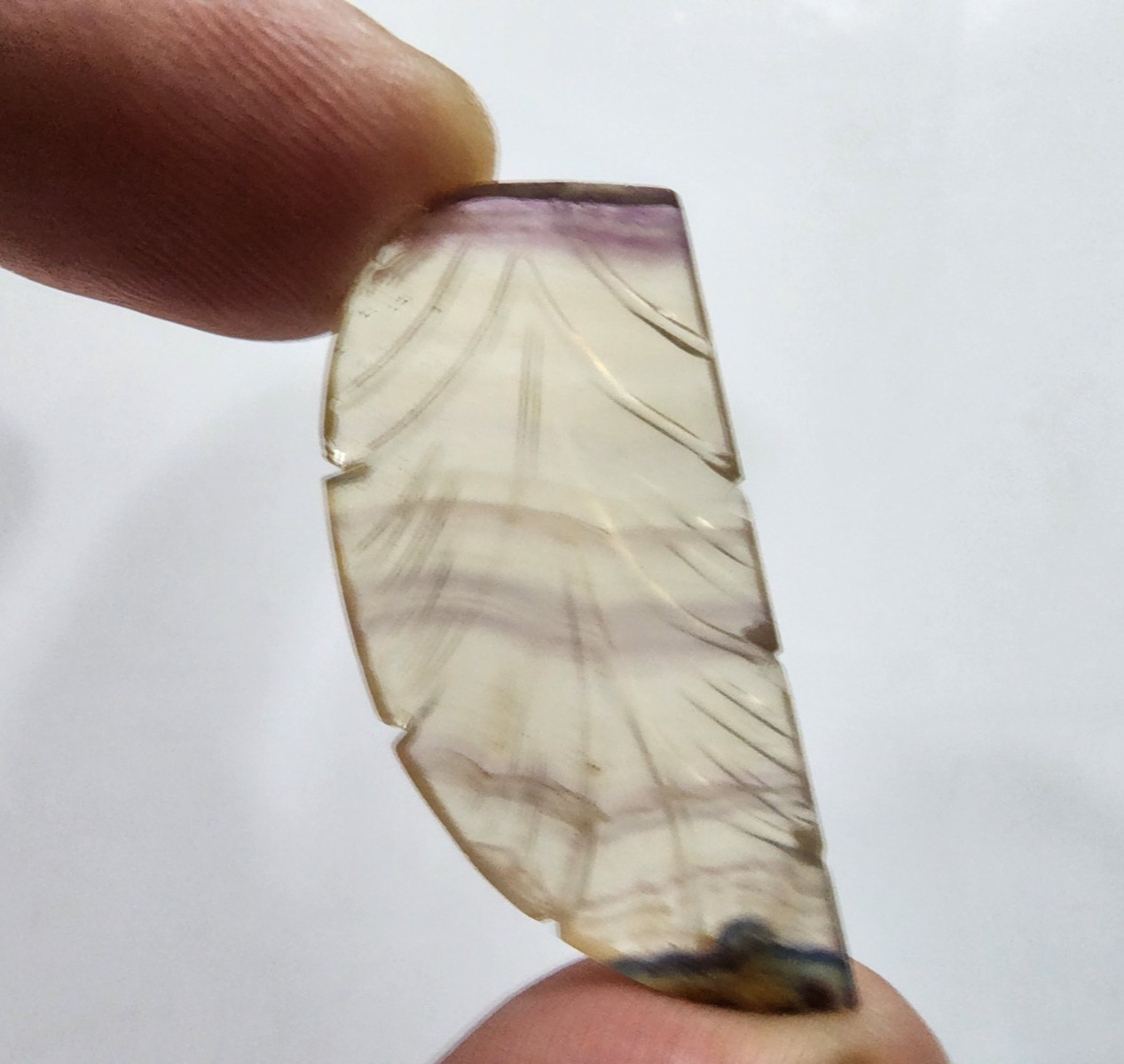 Exquisitely Top Designing Carving Rainbow Fluorite Fancy 43 Crt Loose Gemstone