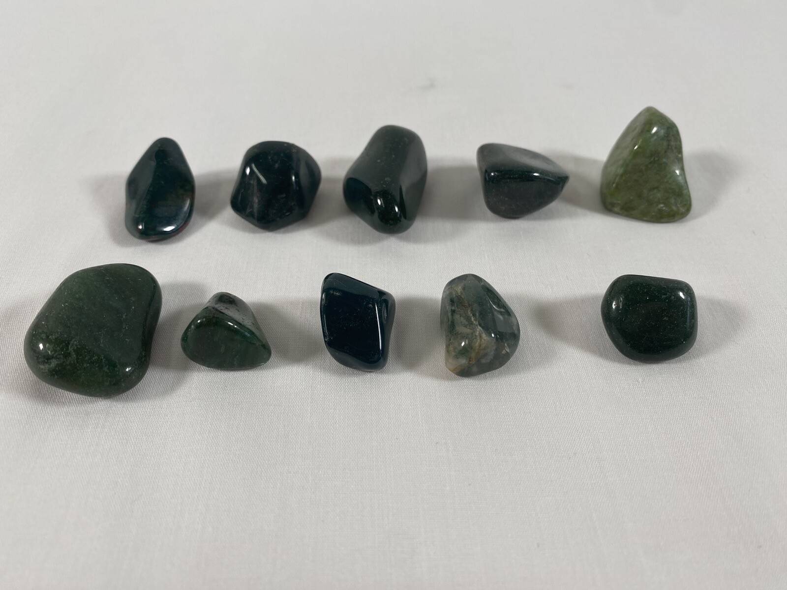 Lot of 10 Green Collectible Natural Jade Stone Gemstone 97g #3