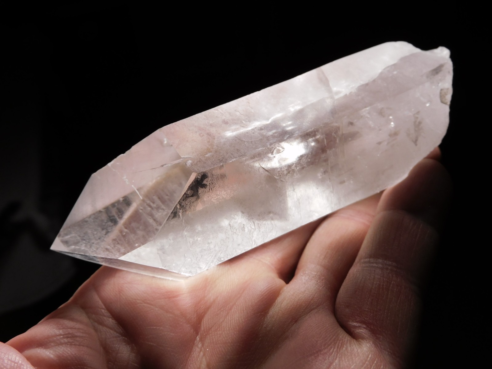 Larger! Semi TRANSLUCENT Quartz Crystal with RAINBOWS From Brazil 236gr