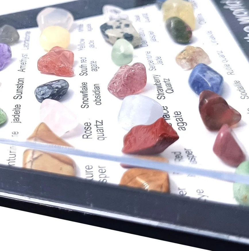 36pcs Quartz Crystal Chakra Healing Stones Hexagonal Meditation Set – NEW