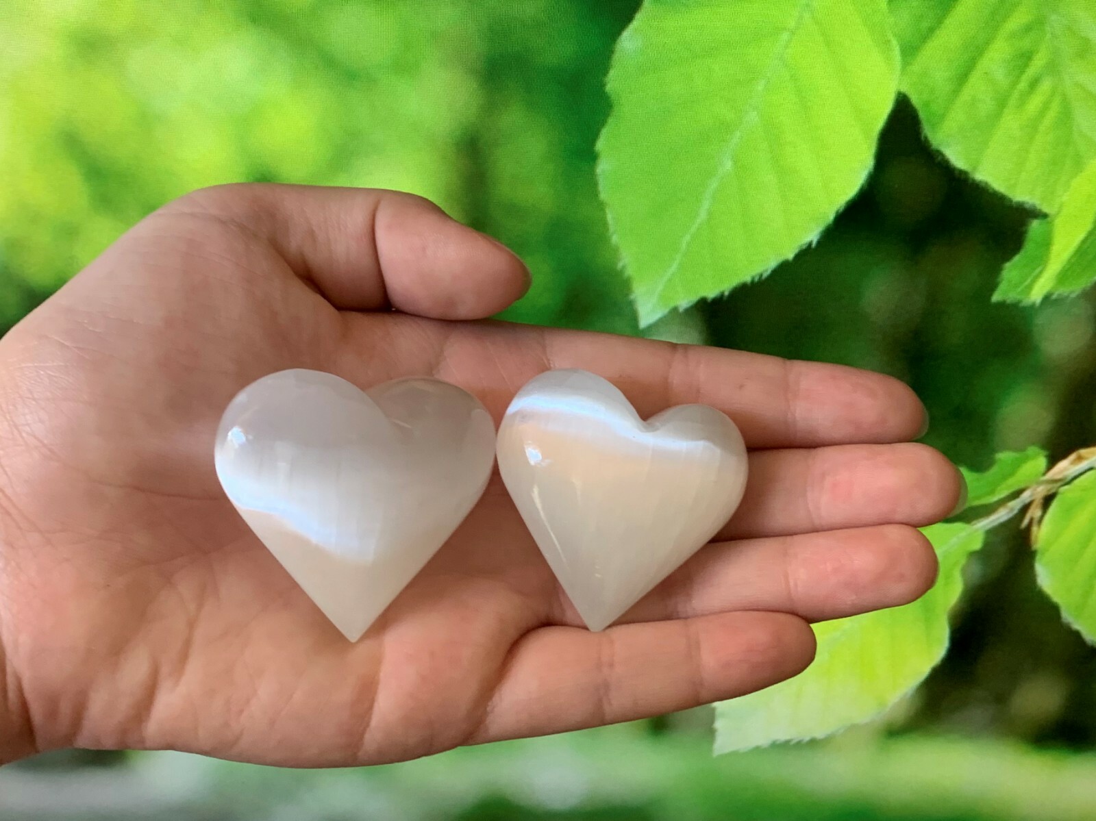 Selenite Heart, Puffy Heart, 1.75″ – 2″, Palm Pocket Heart, Wholesale Bulk Lot