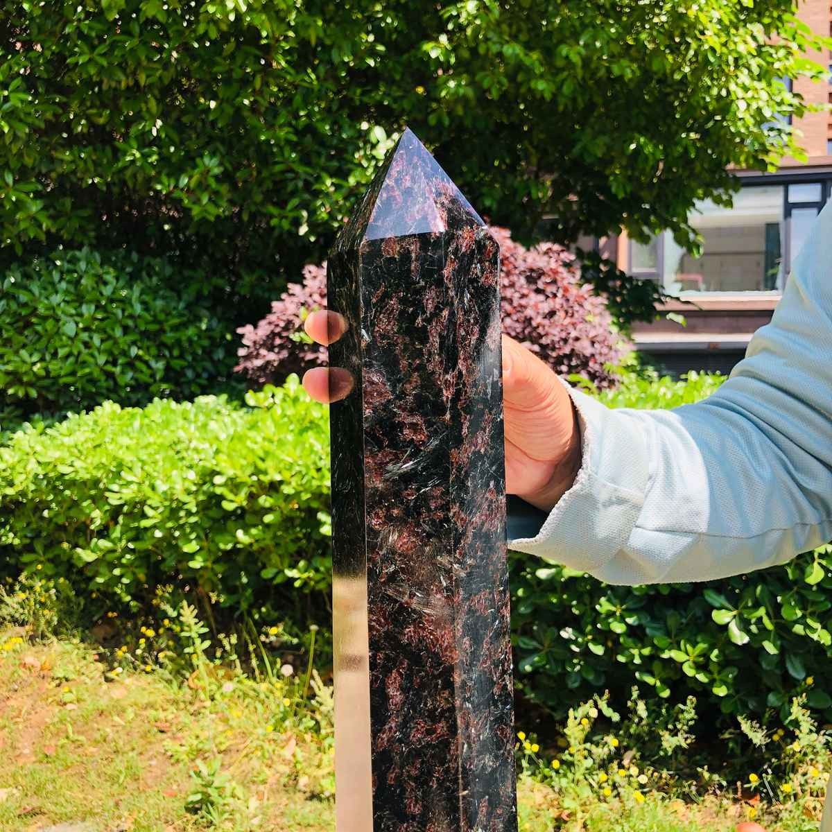 11.94LB Natural Fireworks Stone Obelisk Quartz Tower Crystal Wand Point Healing