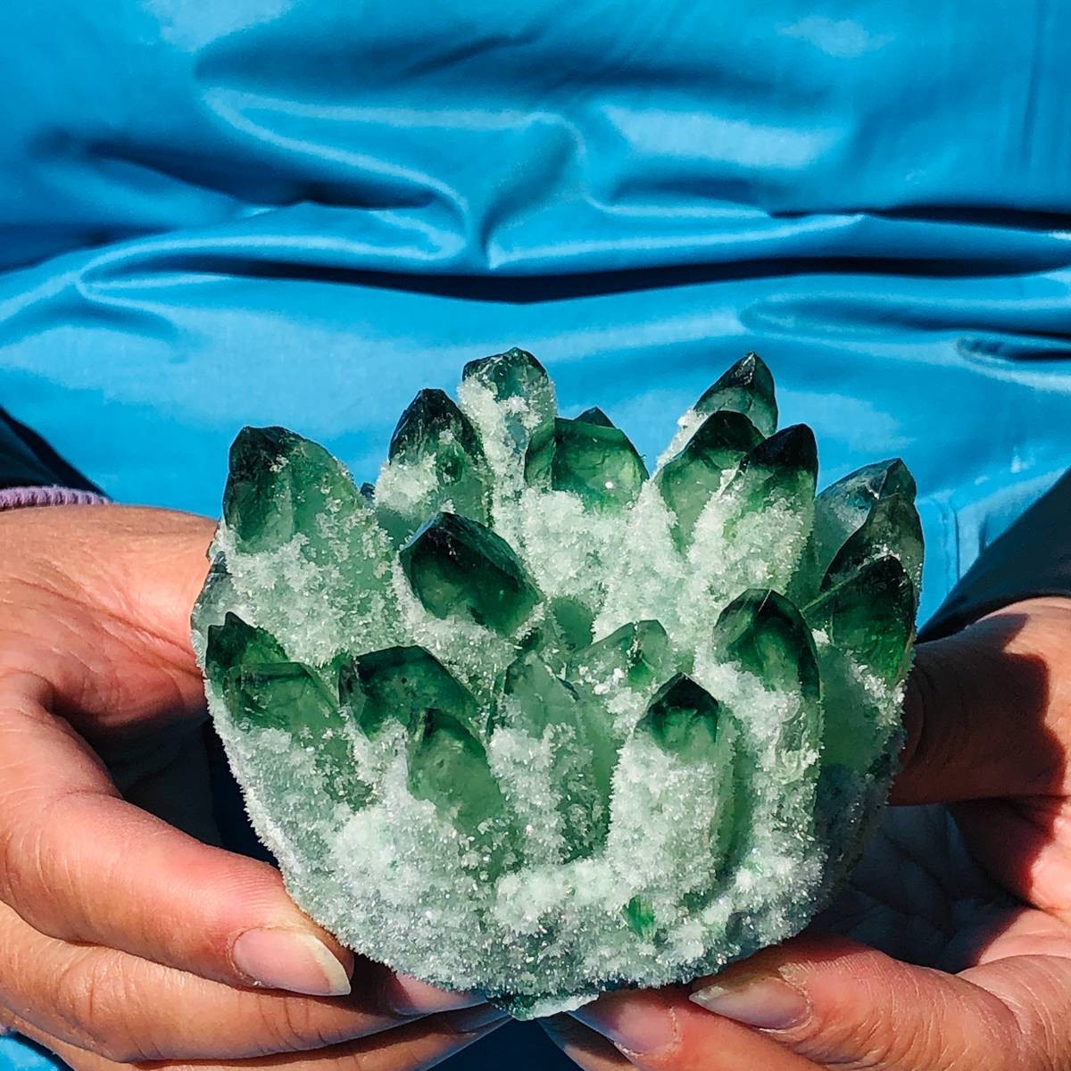 4 piece Lab-Grown Green Crystal Clusters Healing Energy Home Decor 3.78LB
