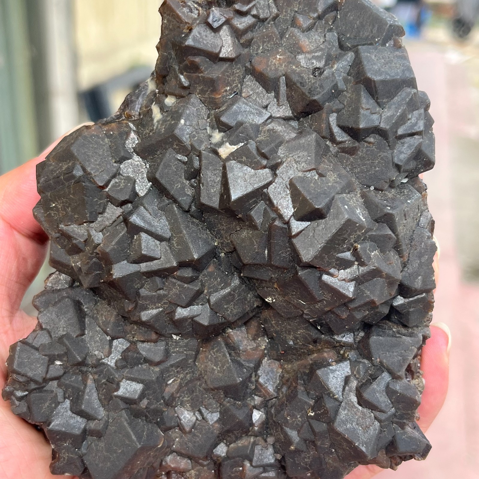2.6LB Rare Natural Green Garnet Cube Crystal Cluster Mineral Specimen