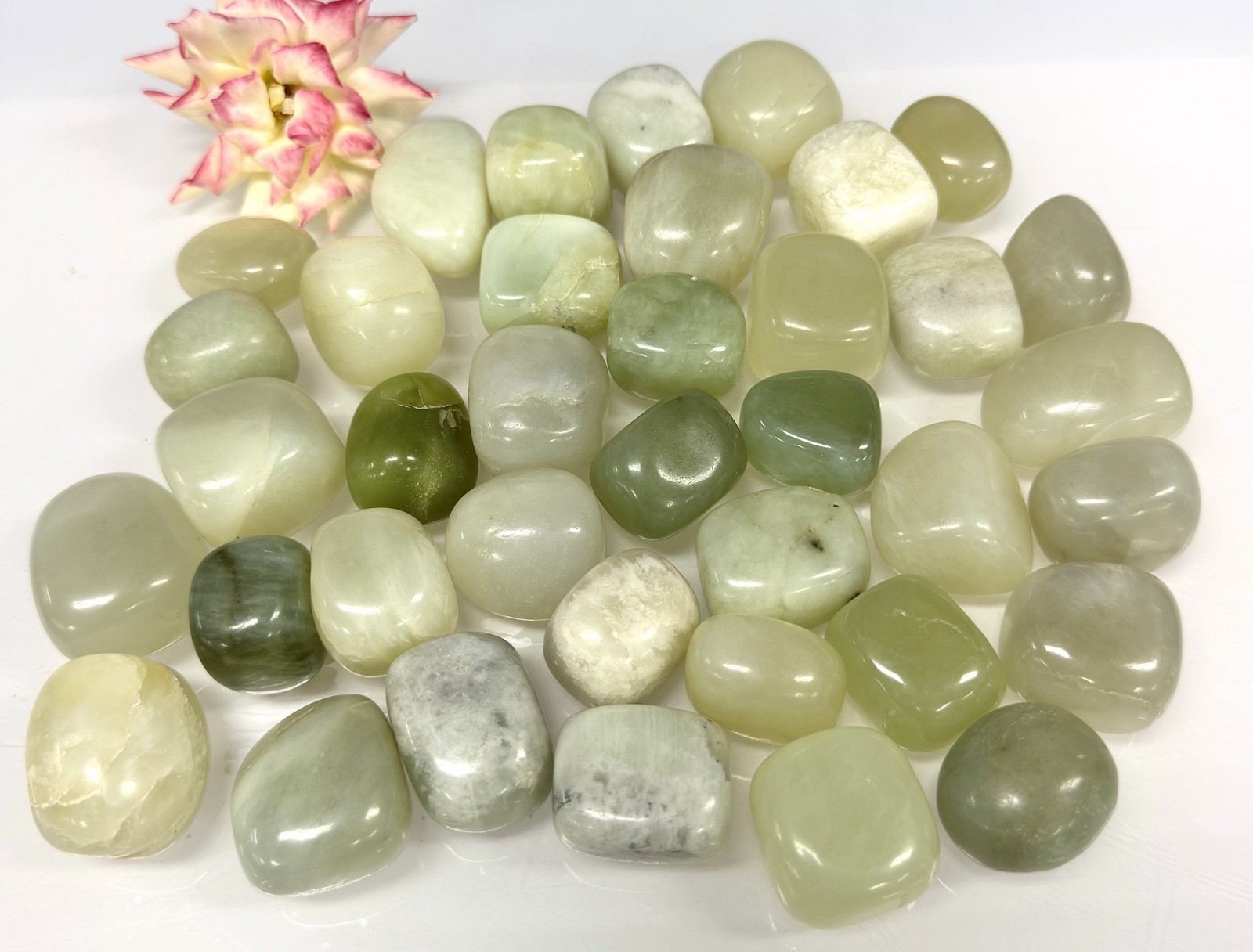 Wholesale Lot – 2 lbs Natural Jade Tumbled Crystals – Nice Quality