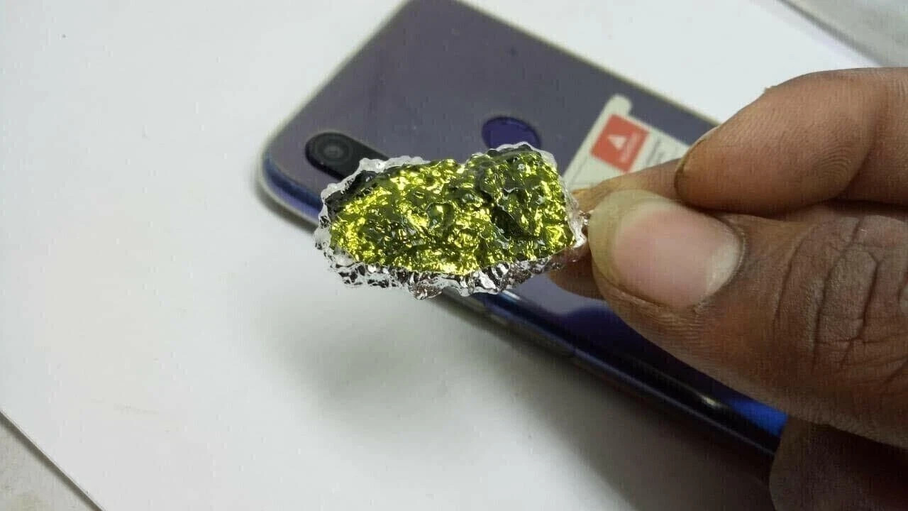 Certified Moldavite Stone Pendant for Men and Women (Green) Carat Plus
