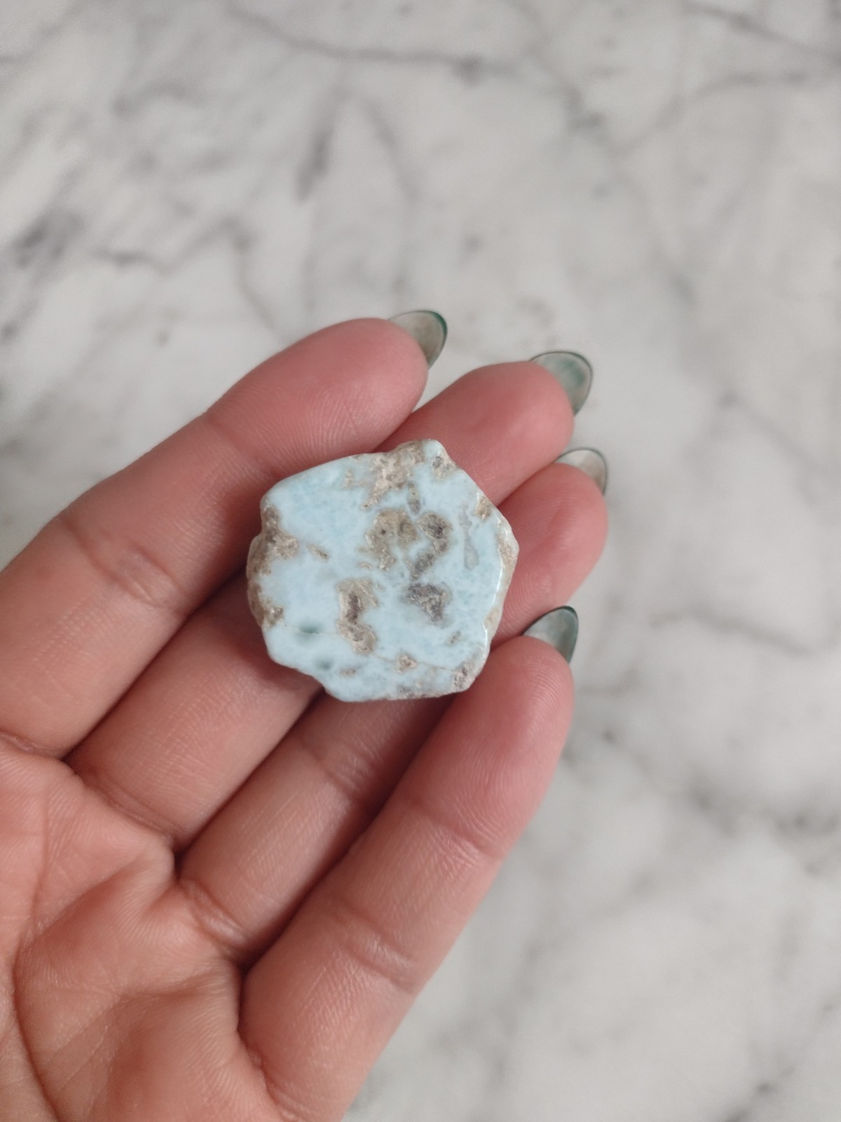 Dominican Republic LARIMAR Stone Specimen Crystal Polished Rare Stone L18