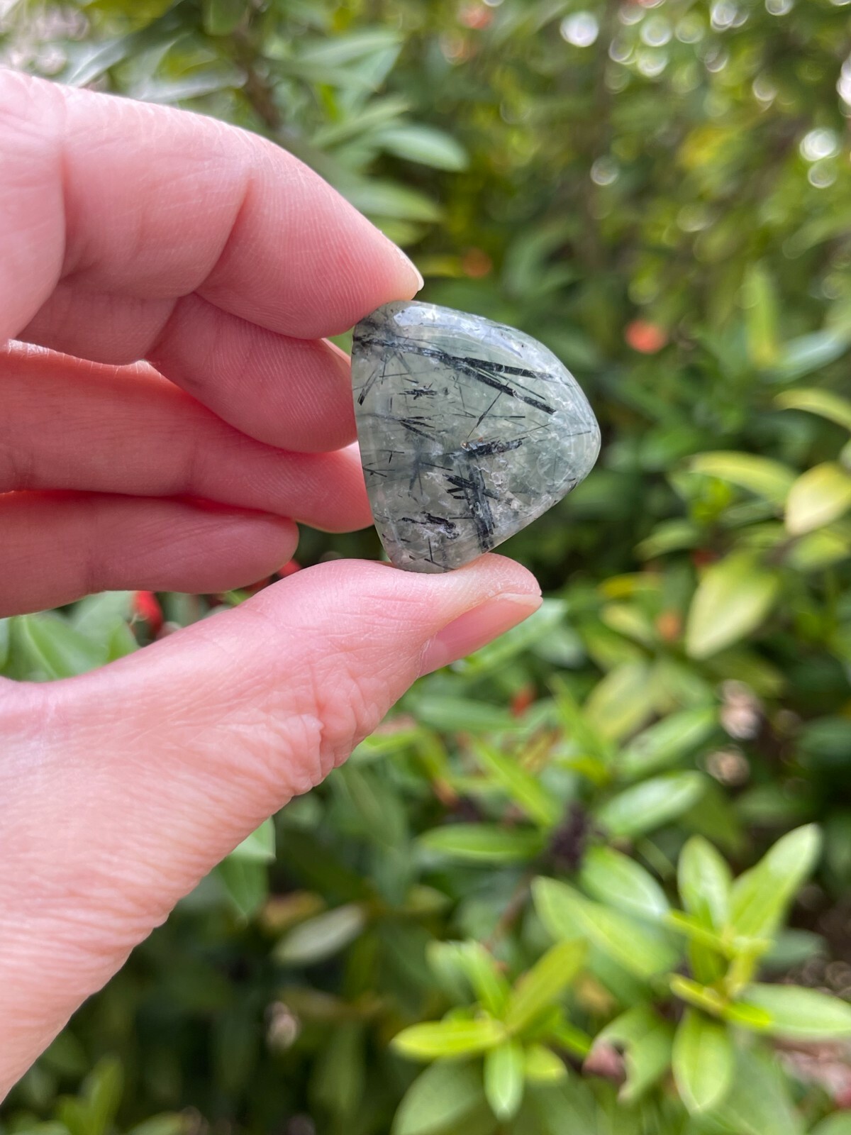 Prehnite With Rutile Tumbled Stones, 0.8-1″ Tumbled Prehnite Stones, Bulk lots