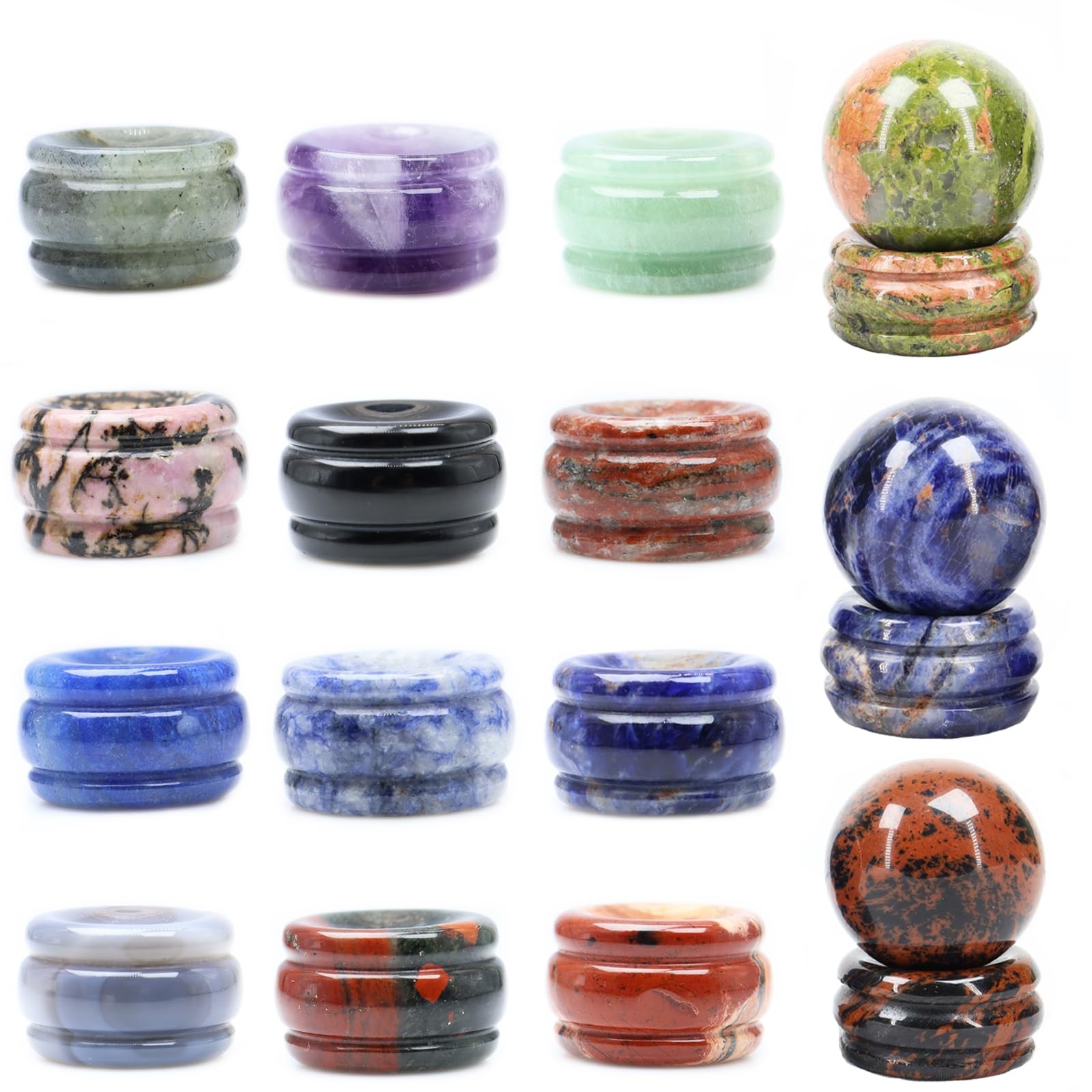 Crystal Sphere Holder for Ball, Mix 6PCS Gemstone Sphere Stand, Natural Hand …