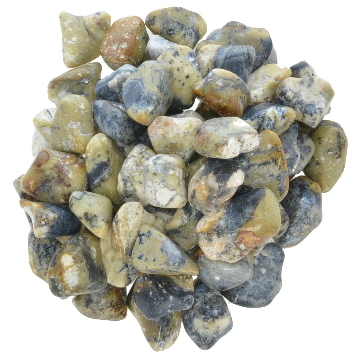 1/2 lb Dendritic Agate Tumbled Stones – Grade 1 – Small – 0.75″ to 1.25″ Avg.