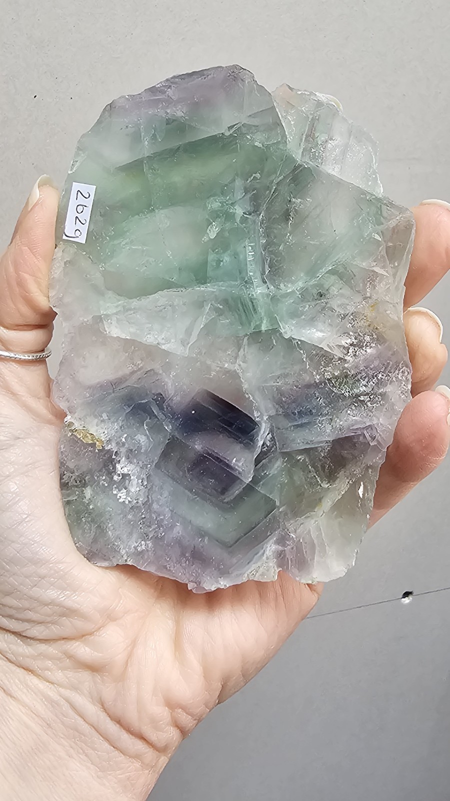 ✨️SALE✨️ Rainbow Fluorite Crystal Slice Slab Raw Rough 262g 11cm Purple Green