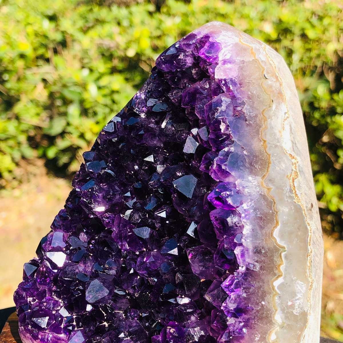 2piece Natural Crystal Amethyst Geode Wealth Attraction Collection 1.12+1.15kg