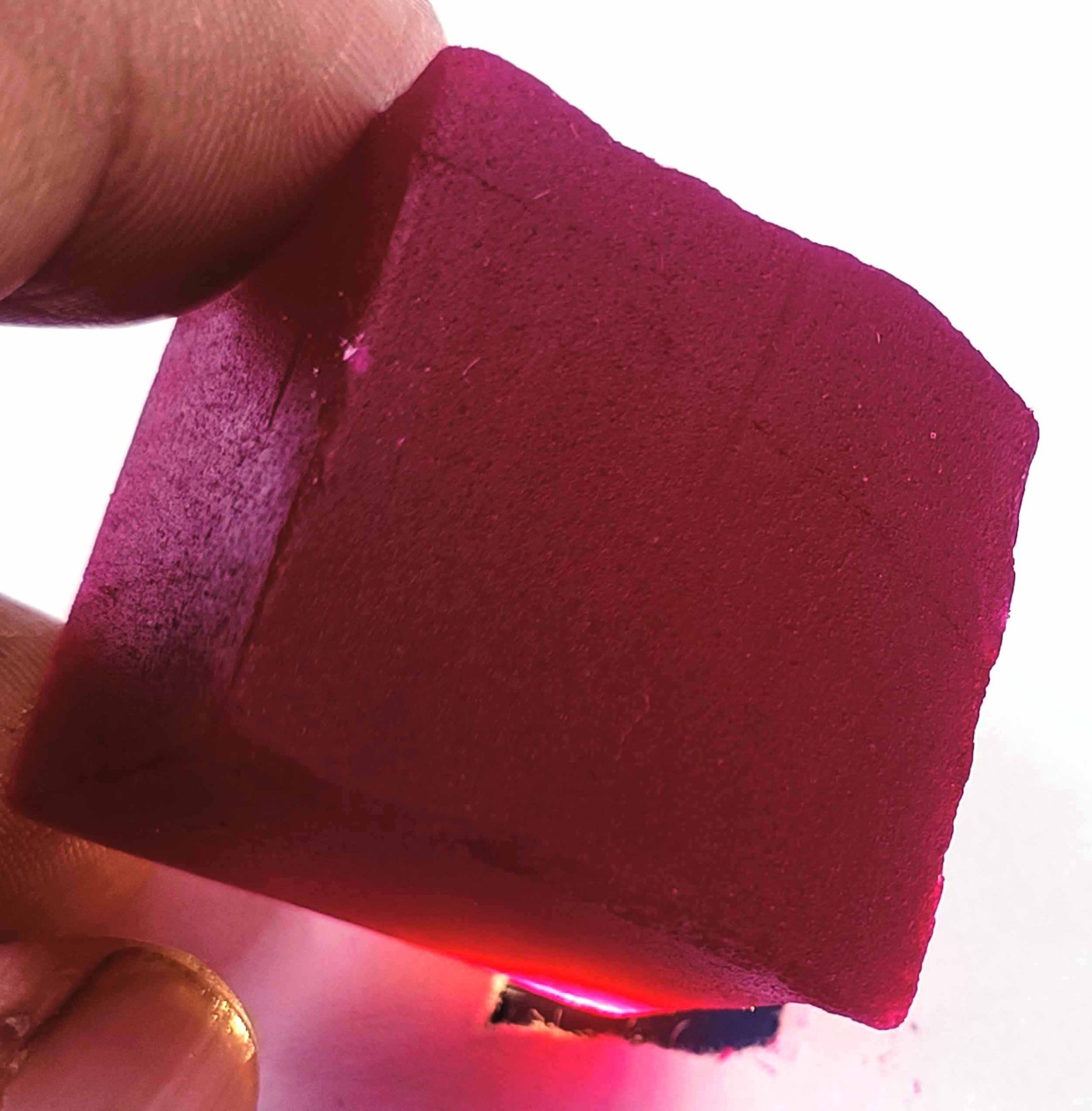 195.29 Ct Natural Burma Red Ruby Cube Uncut Dyed Rough Opaque Loose Gemstone NCH