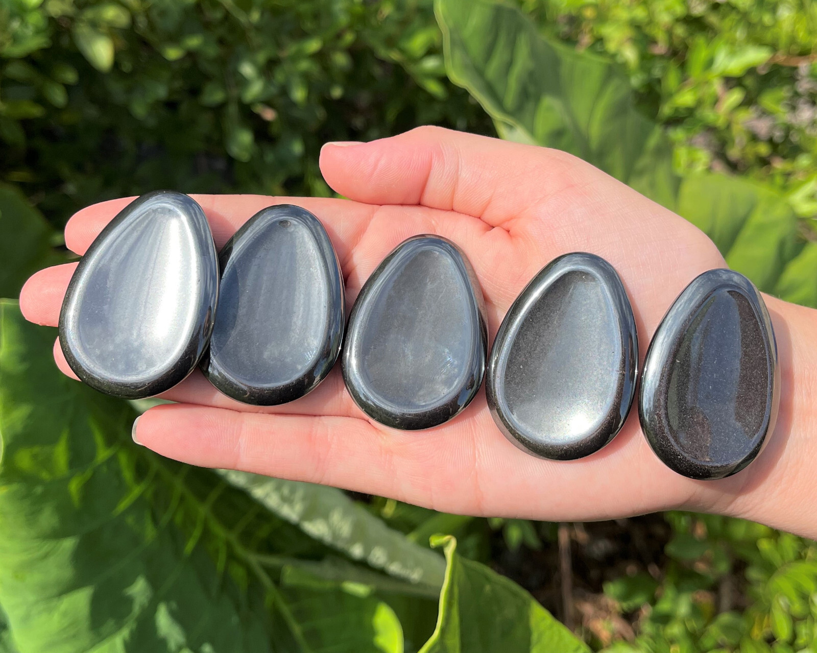 Hematite Worry Stone (Hematite Palm Stone, Smooth Hematite Crystal Pocket Stone)