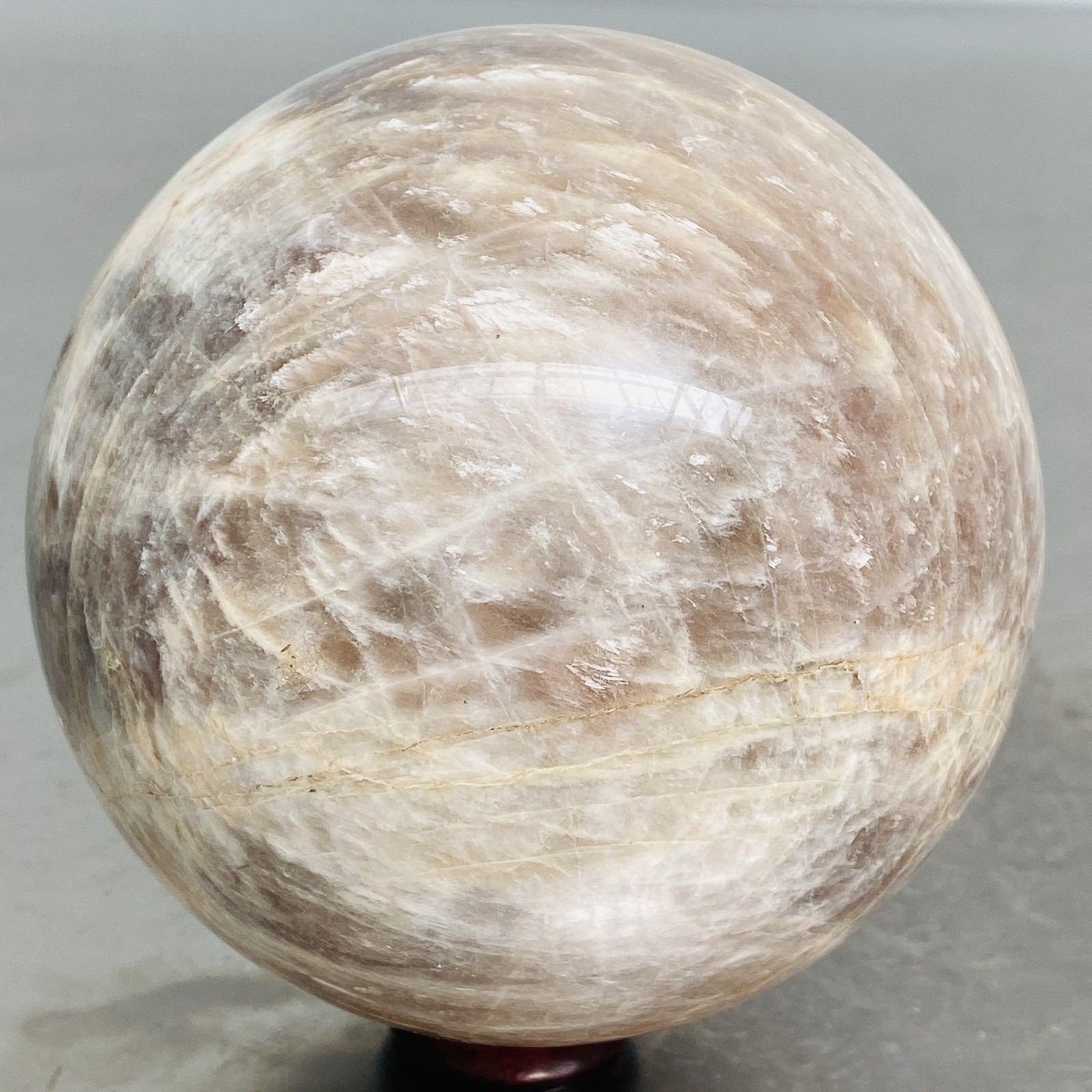 Natural Gray moonstone sphere quartz Crystal ball Healing 2080G (4.58LB)