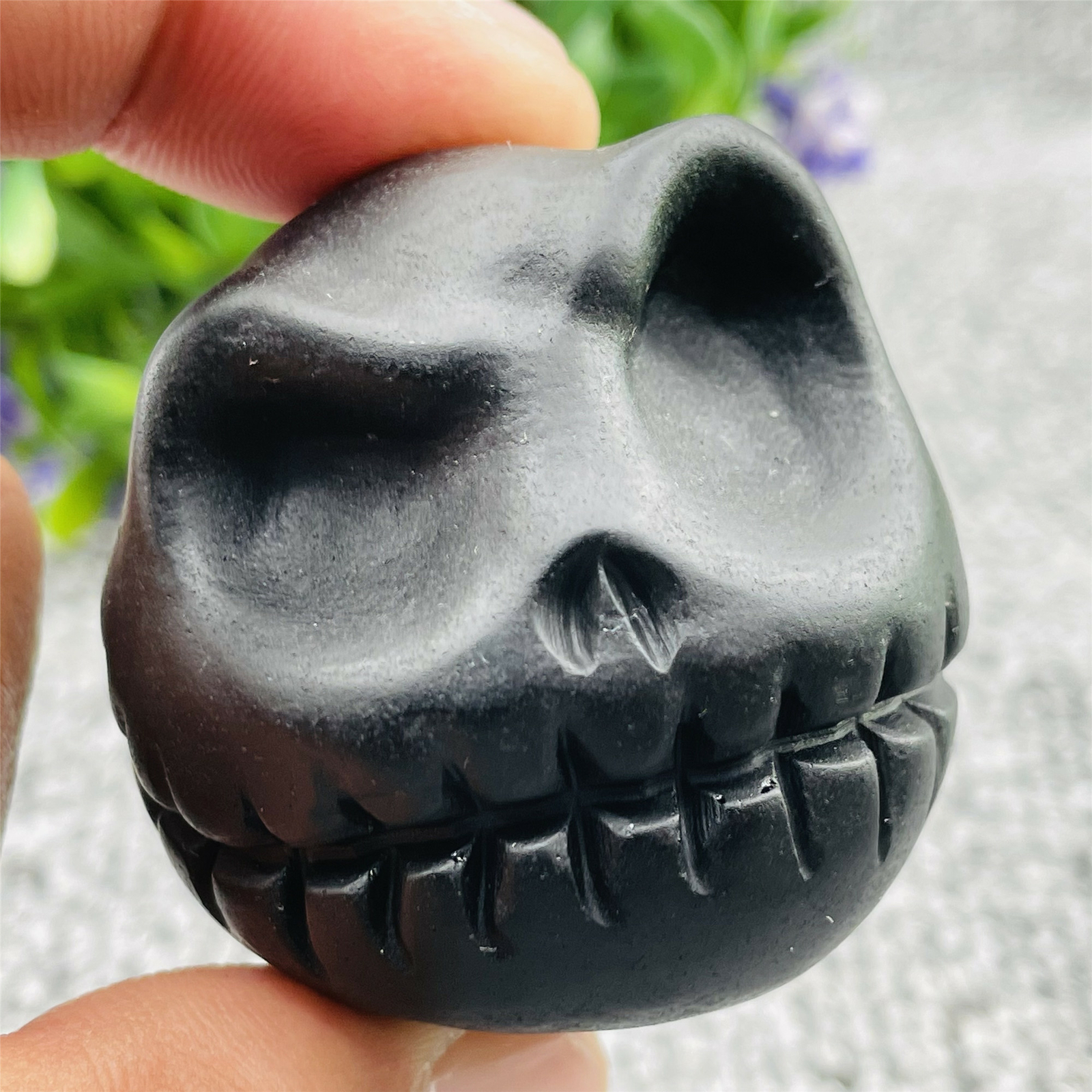 1pc Natural obsidian quartz skull hand carved crystal healing 2″