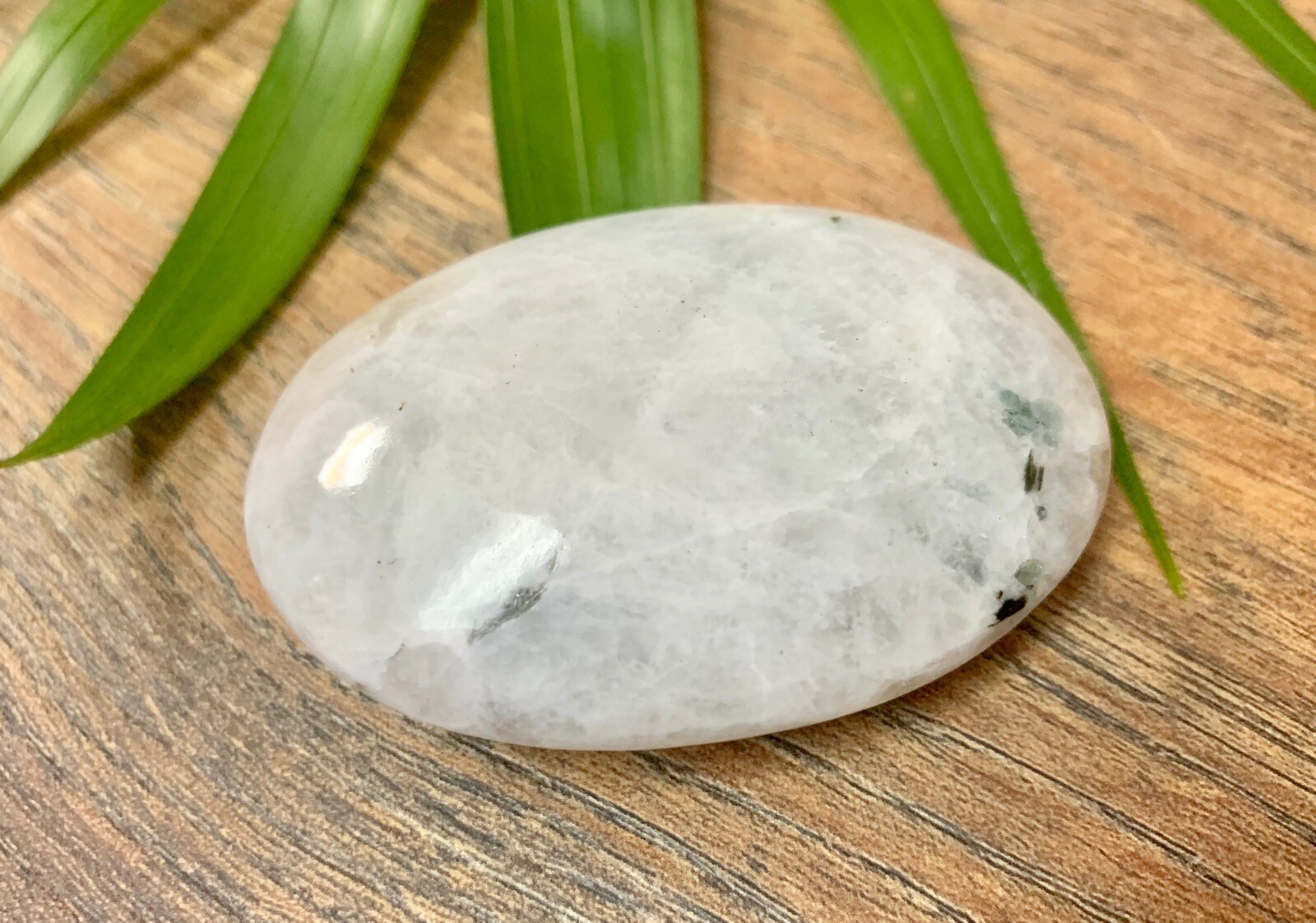 Rainbow Moonstone Palm Stone Large Soap Stone Flat Therapy Meditation Specimen.