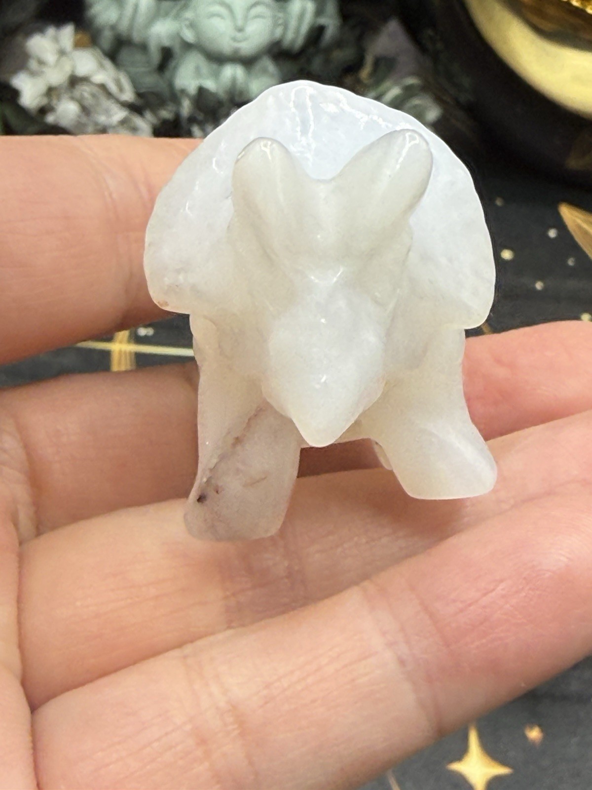 Natural Mixed Crystal Materials Small Triceratops Carvings Free shipping