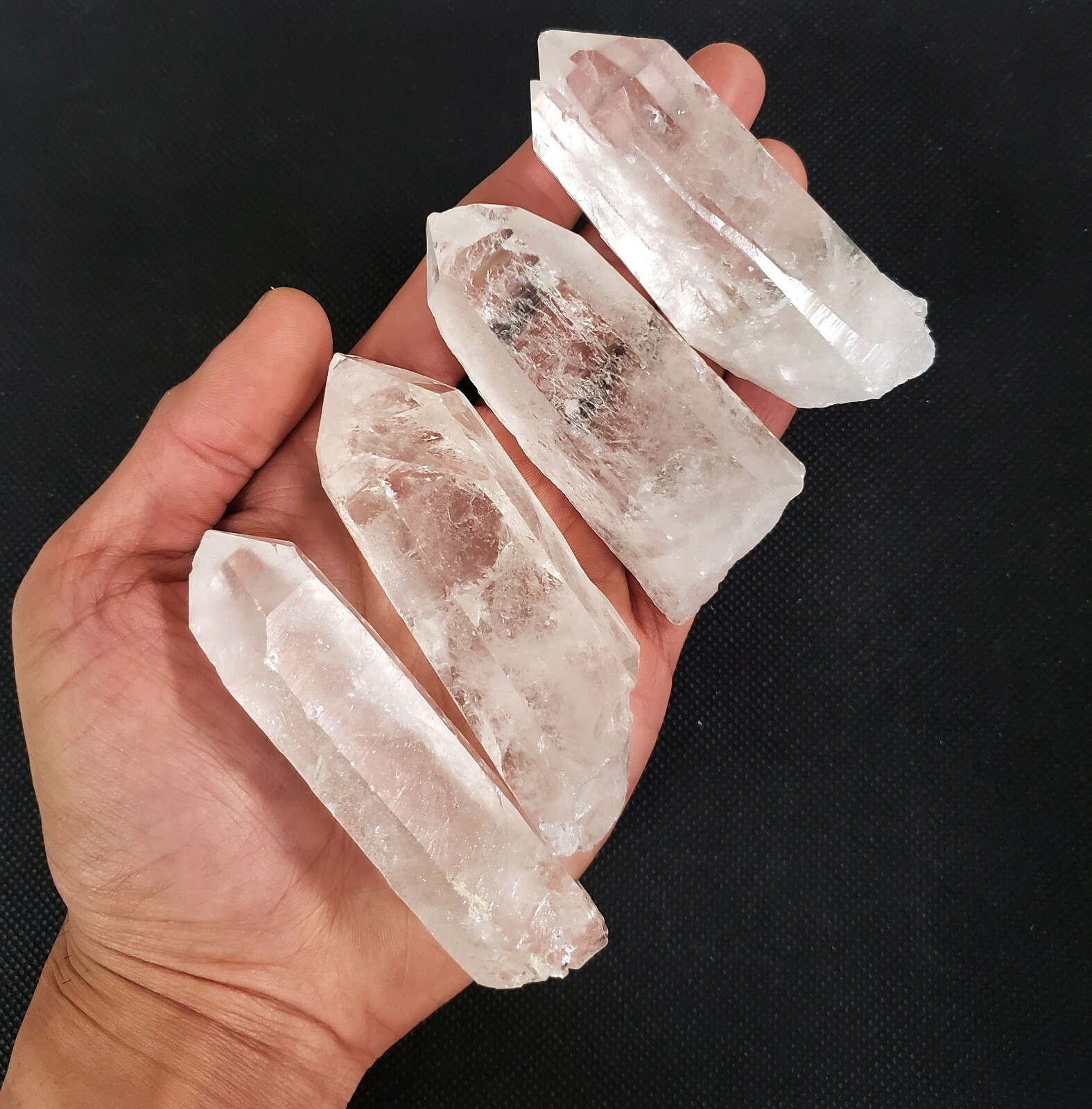 LARGE QUARTZ POINTS – SET OF 4 – Quartz Crystal Points from Brazil