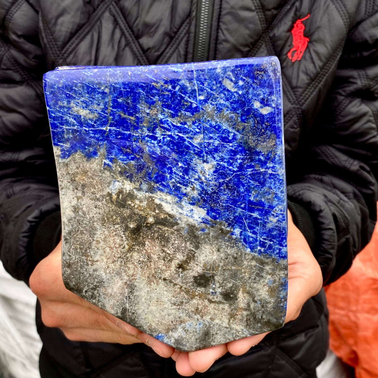 4.03LB TOP Natural Lapis Lazuli jasper quartz crystal Furnishing articles