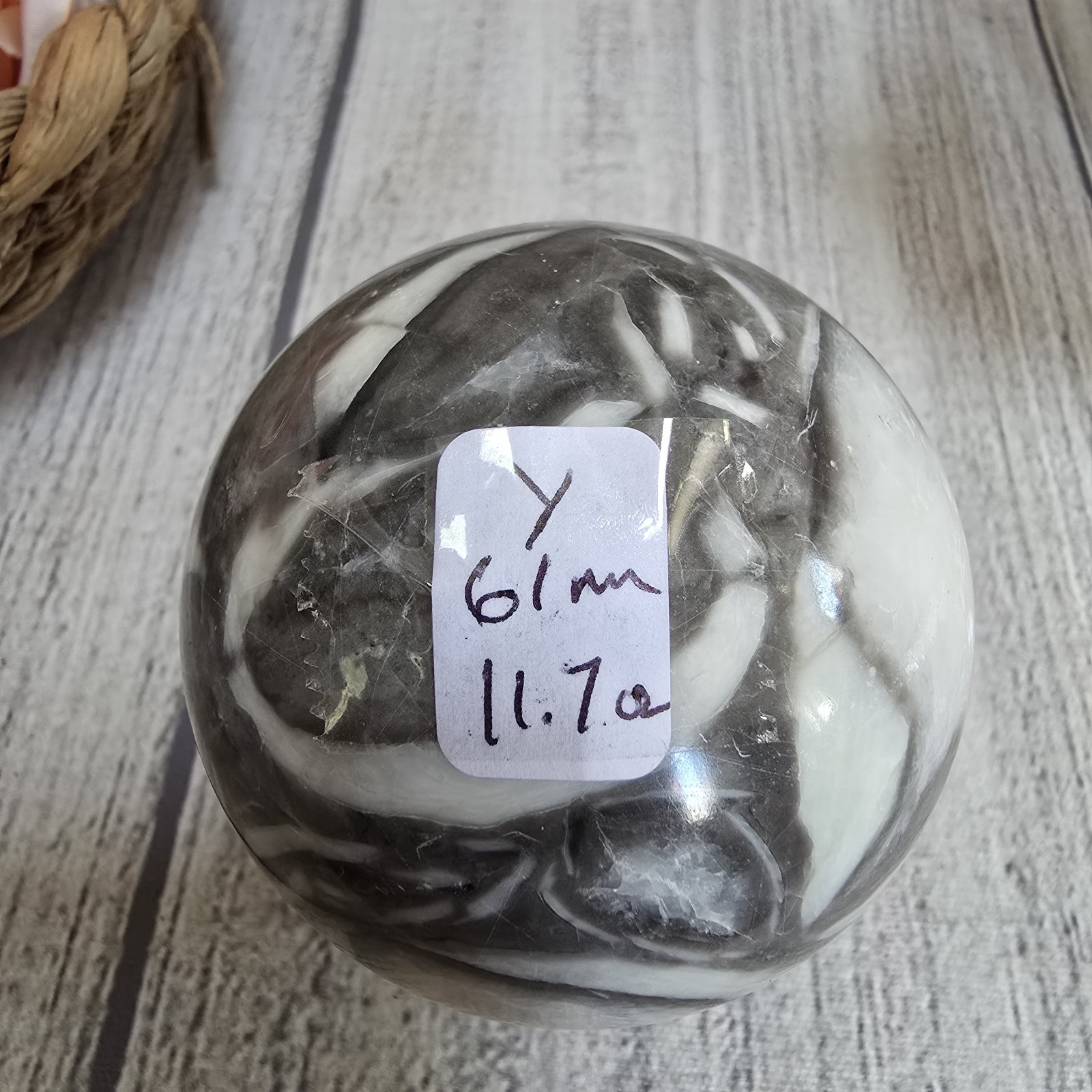 61mm Shell Stone Sphere, Thousand Eye Stone Orb (y)