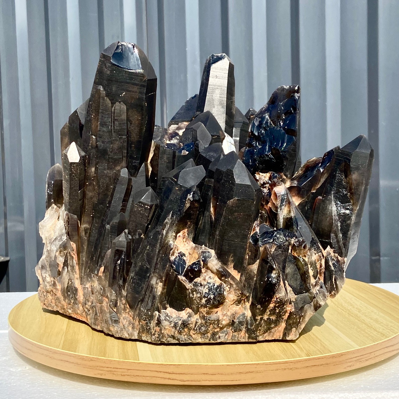 48LB Large Natural Smoky Black Quartz Cluster Crystal raw Specimen Healing