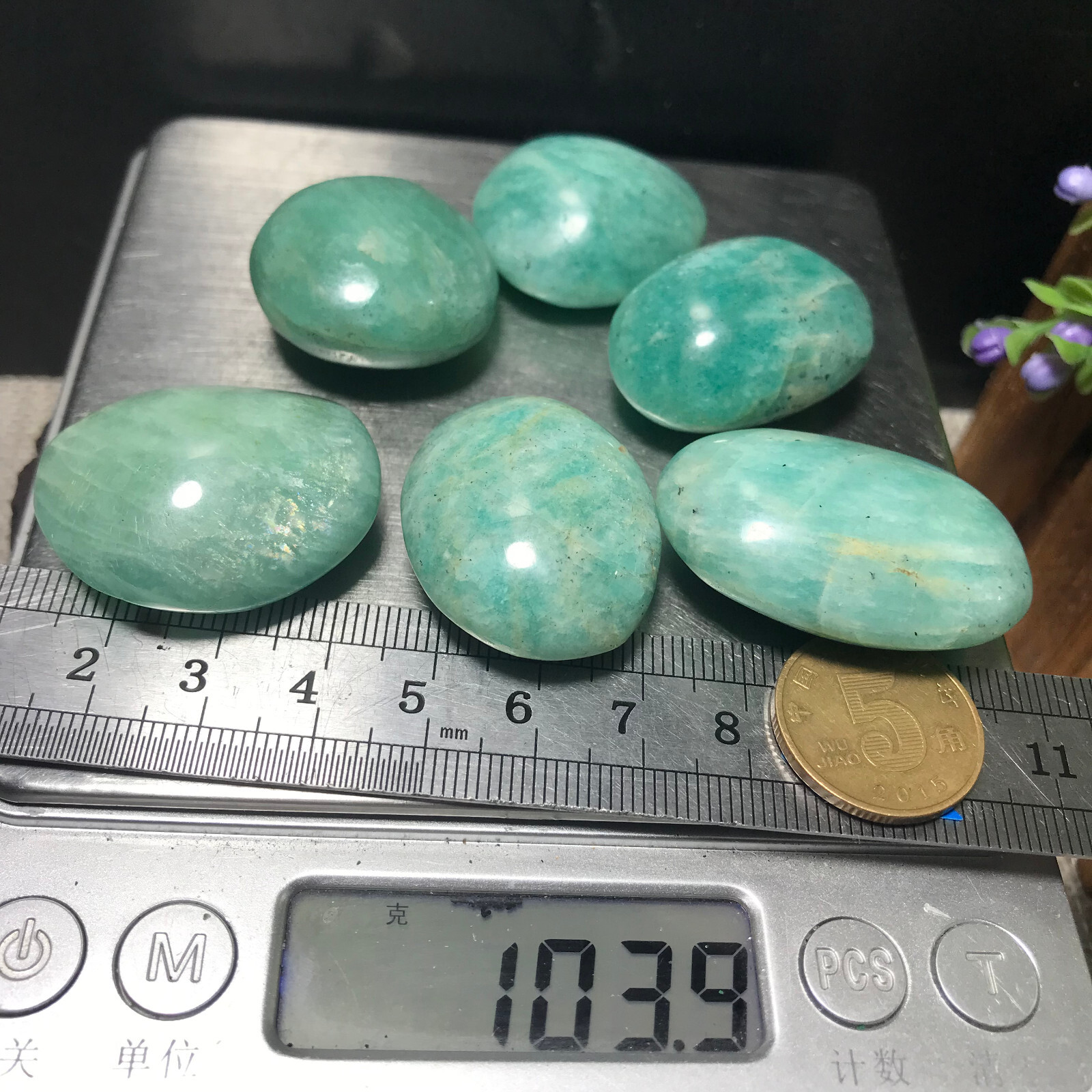 1000g 60pcs Natural Amazon Tianhe Stone Polished crystal Energy Healing