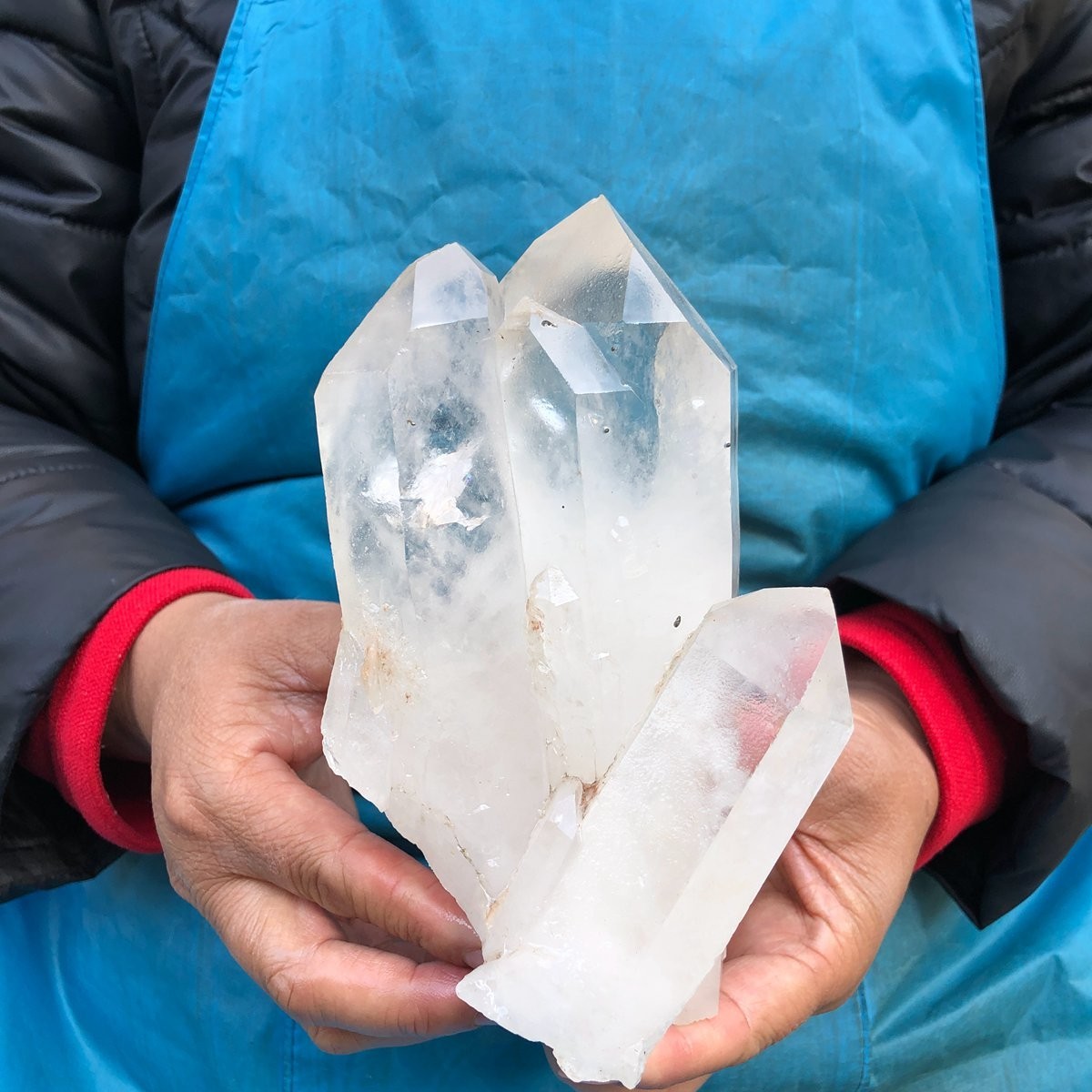 5.08LB 2pcs Natural White Clear Quartz Crystal Cluster Rough Healing Specimen