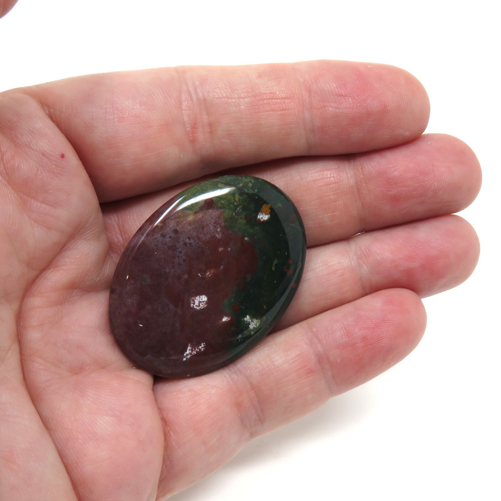 Indian Agate Worry Stone #202- 40mmX30mm or 1.5″x 1″ – 6mm Thick – Pocket Stone