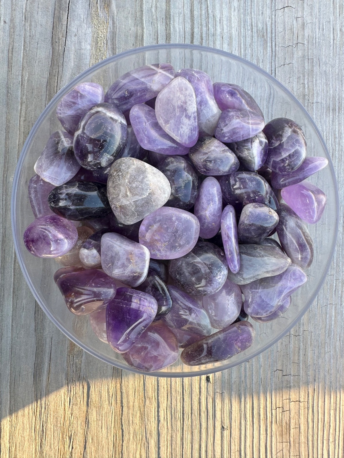 1/2 lb Amethyst Tumbled Stones – Bulk Polished Purple Crystals Lot (8 oz)