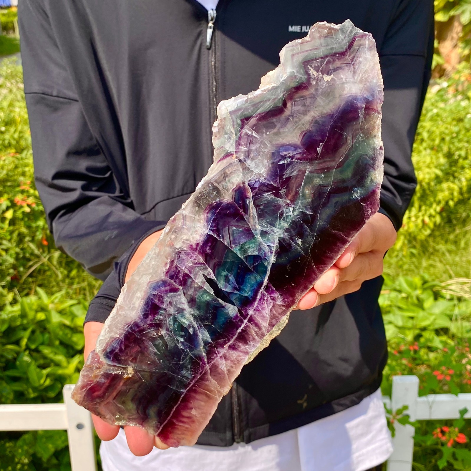 1.9LB Natural beautiful Rainbow Fluorite Crystal flake original stone specimen