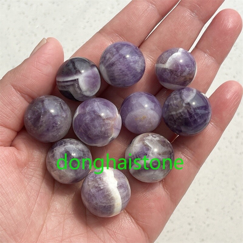 5pcs Natural Dreamy Amethyst Sphere Quartz Crystal Ball Reiki Healing 17mm+