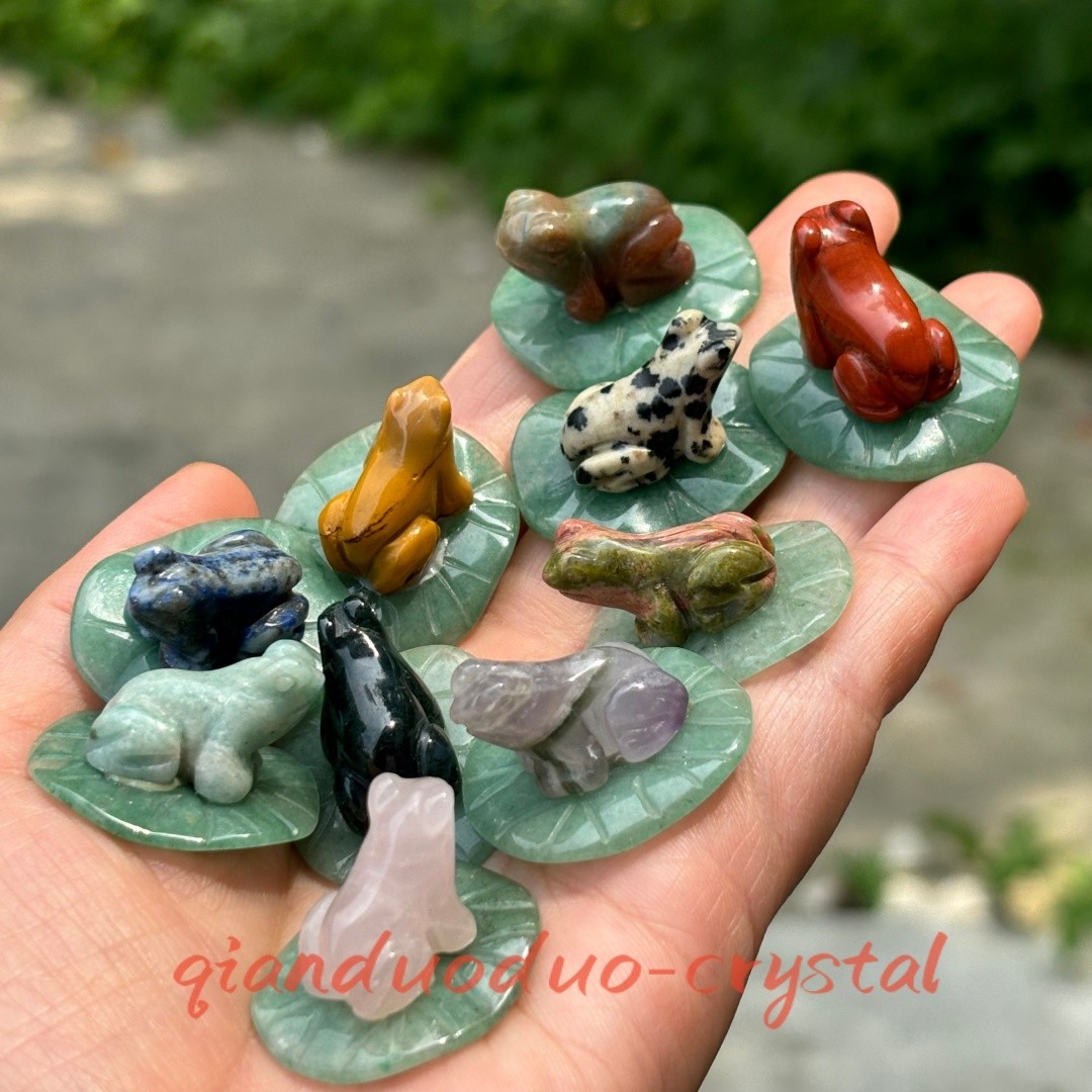 5pcs Mix Natural Quartz Frog Hand-carved Crystal skull Reiki Healing Gift