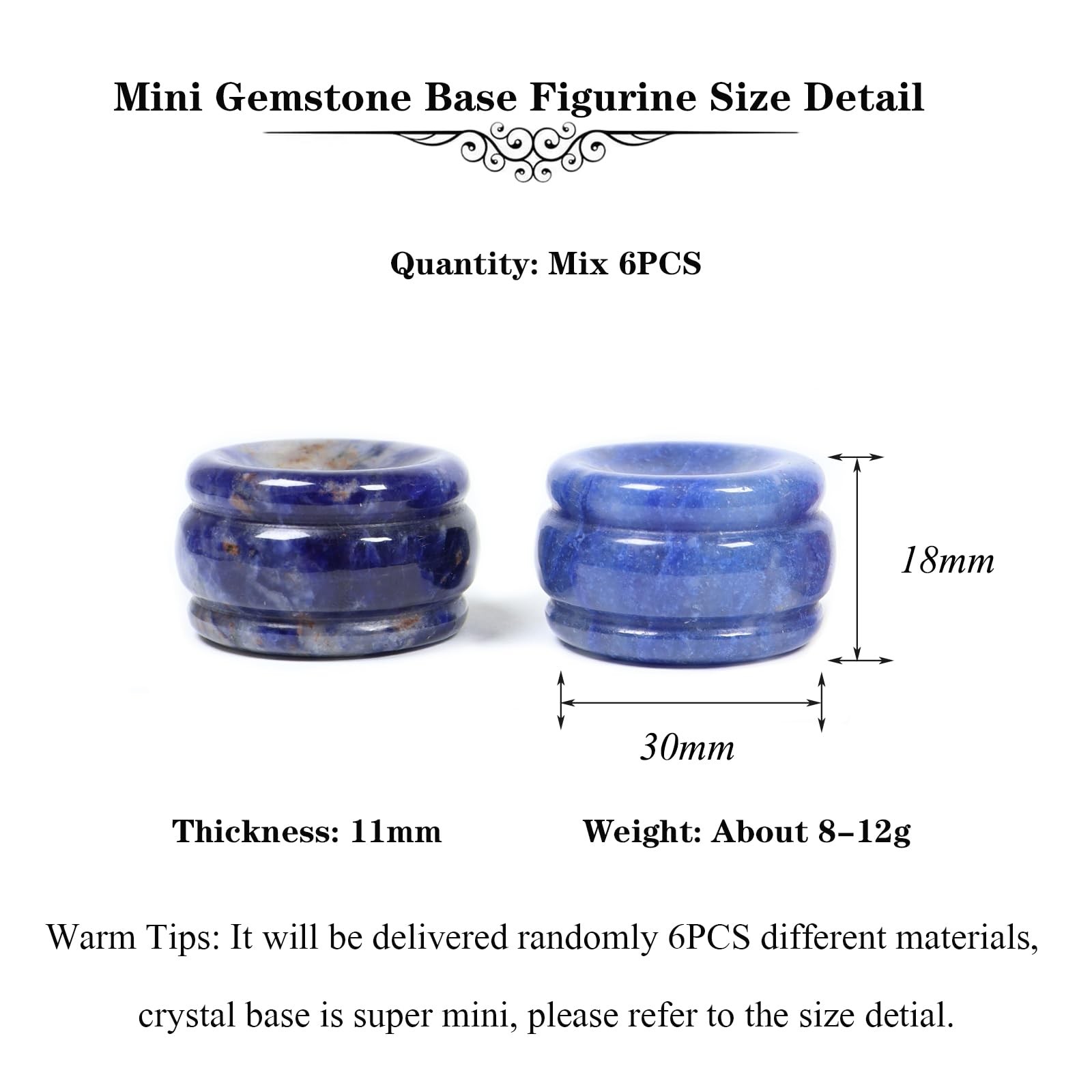 Crystal Sphere Holder for Ball, Mix 6PCS Gemstone Sphere Stand, Natural Hand …